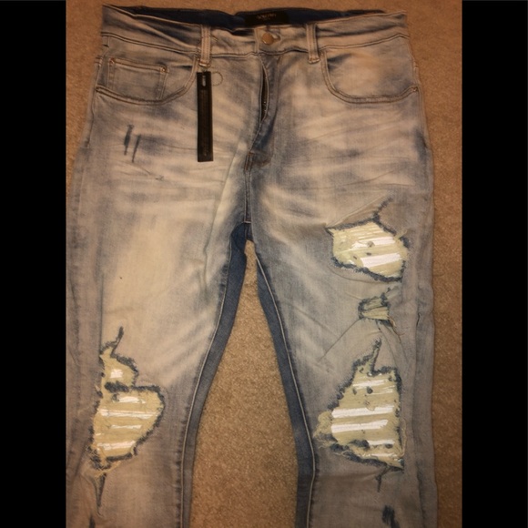 Amiri mens MX1 biker patch jeans - Picture 4 of 6